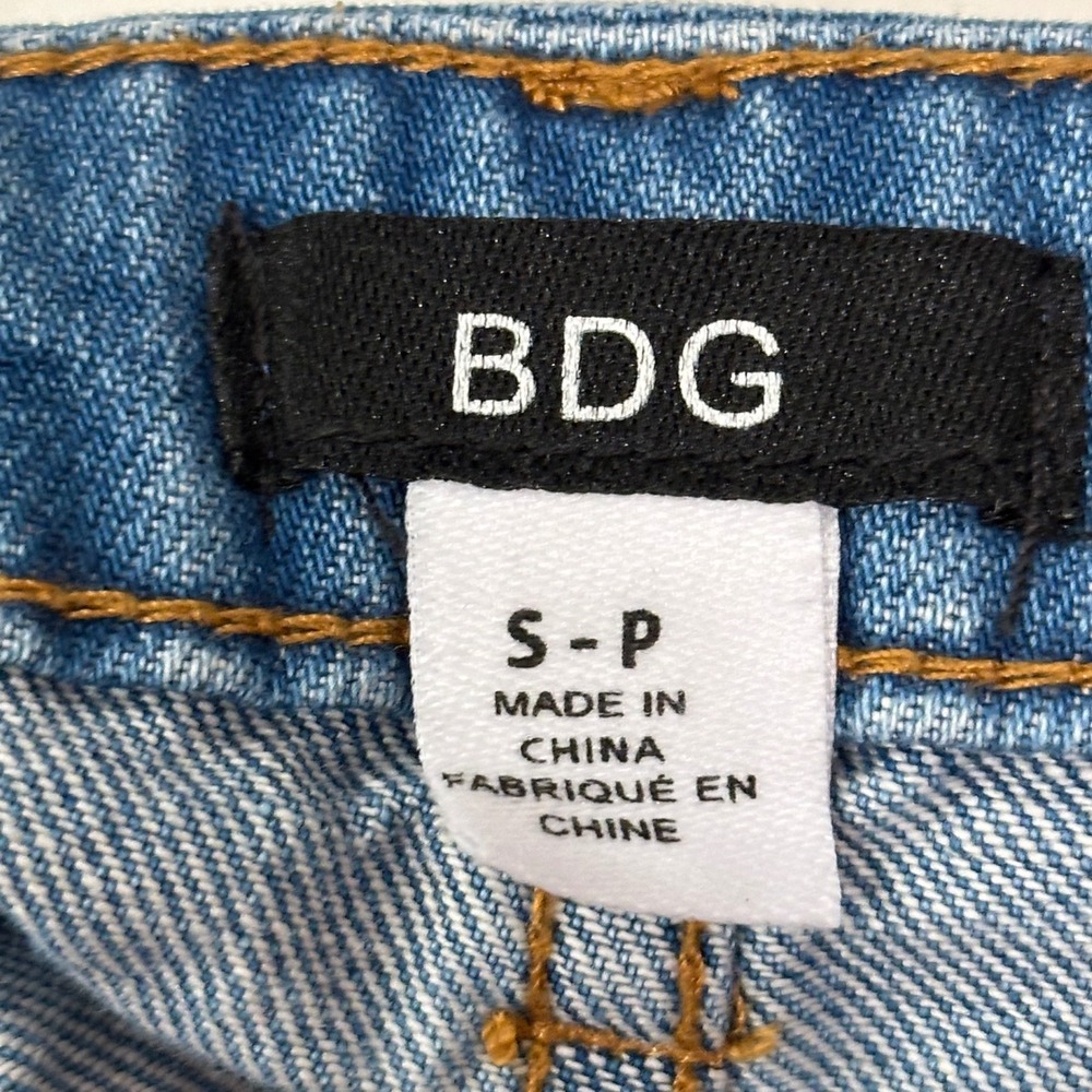 BDG Urban Outfitters Blue Denim Button Front Mini Skirt Raw Hem Womens Small - Picture 4 of 6